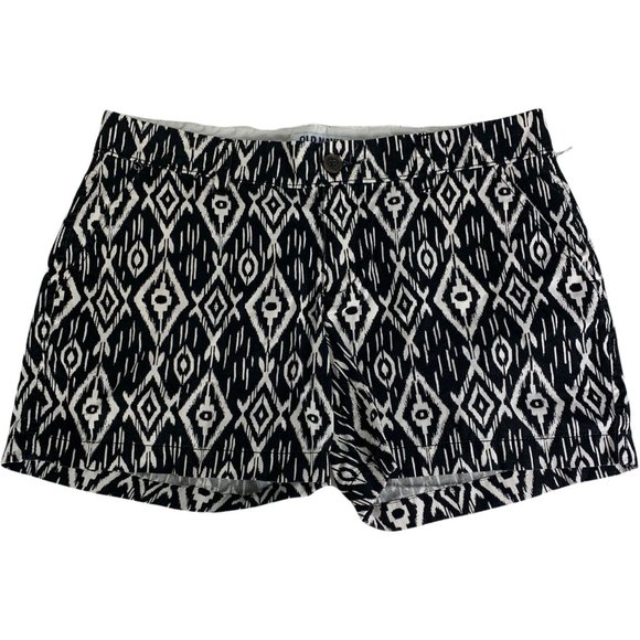 Old Navy 6 Shorts Black White Pattern Casual Preppy - Picture 1 of 5